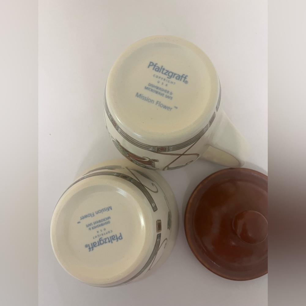 Pfaltzgraff Mission Flower Sugar & Creamer Set - Picture 5 of 9